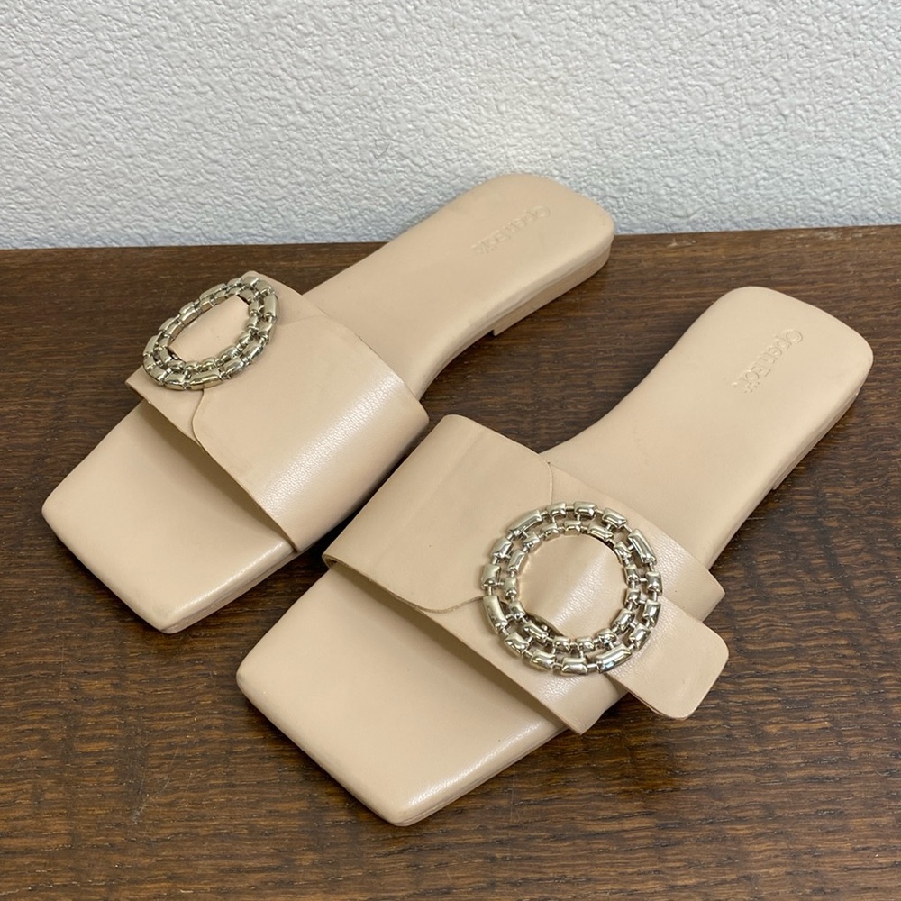 Open Edit Lely Slide Madalion Slide Square Toe Sandal Size 8 NWOT